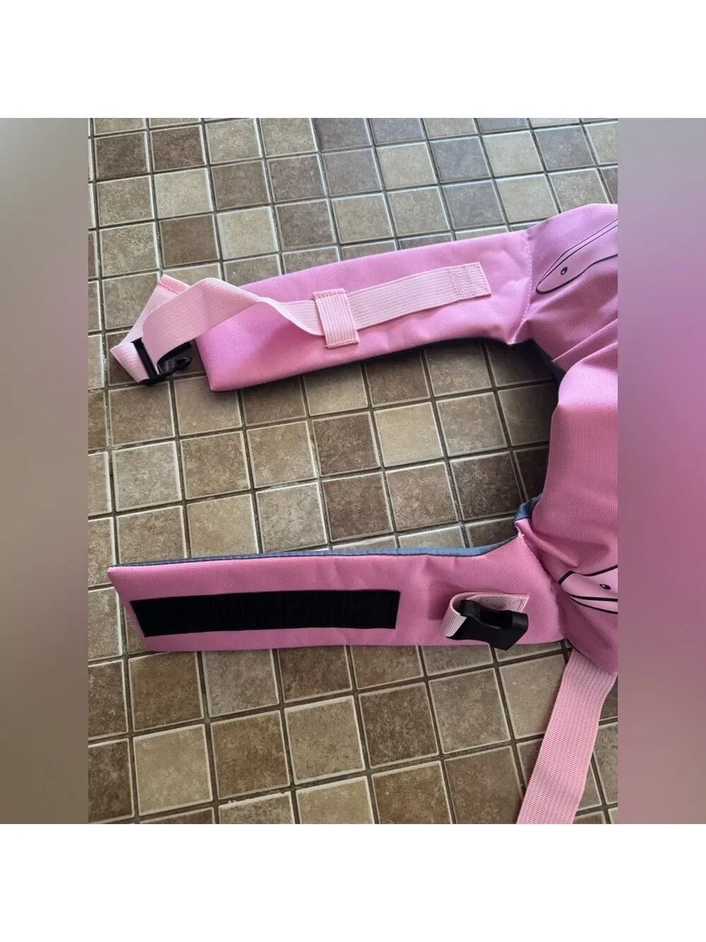 Pink and Black Dog Life Jacket with Adjustable Straps XL